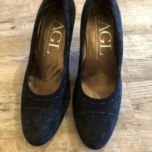 AGL black suede heel